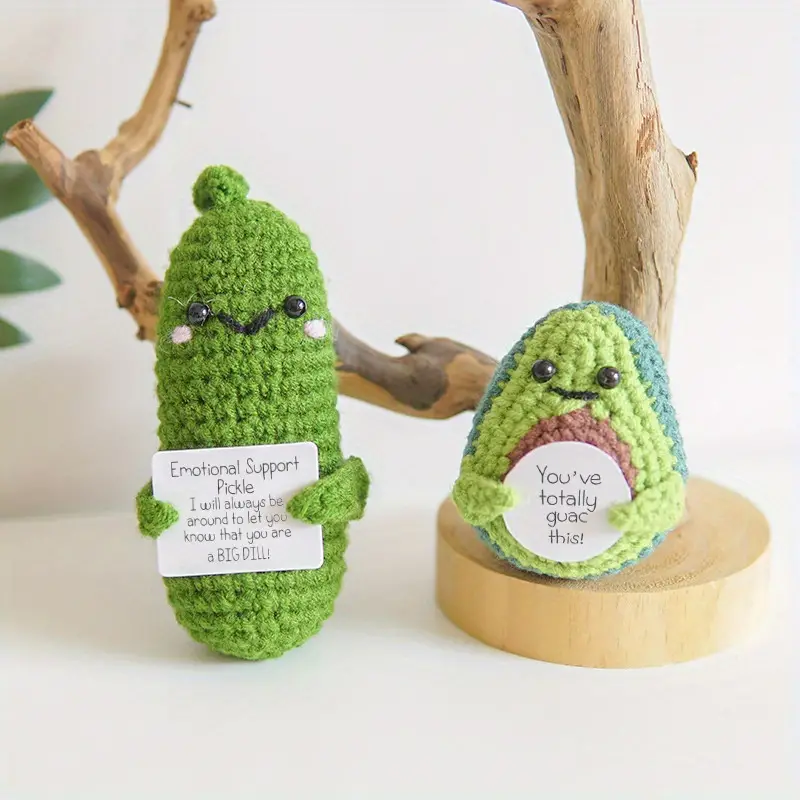  Emotional Support Crochet Fruit Doll, Handmade Crochet  Emotional Support Gift Desk Office Ornament Home Decor (Pear 2.7) : Home &  Kitchen