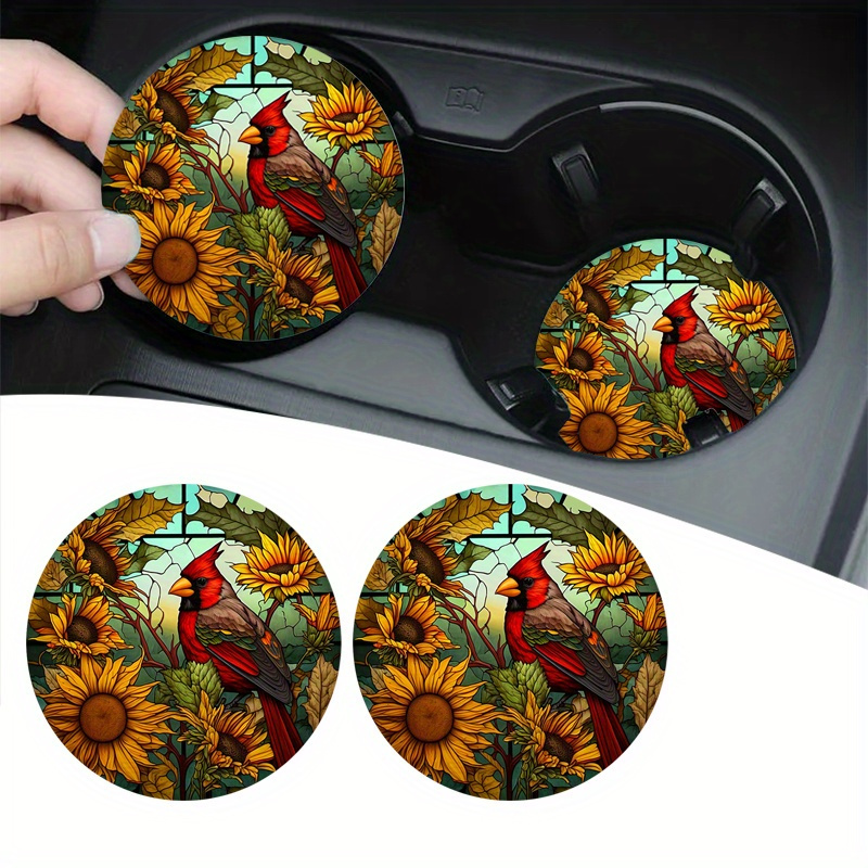 Blue Sunflower Car Cup Holder Coaster Anti Slip - Temu