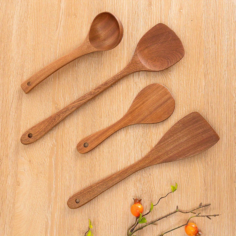 SHOP LC Home Room Decor Brown Juego de utensilios de cocina 8 unids  antiadherente mango espátulas cucharones cuchara Set utensilios para  cocinar
