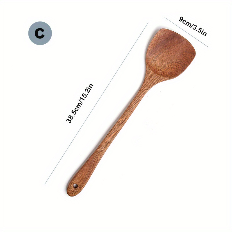  Juego de 4 cucharas de madera de 9 pulgadas para cocinar,  servir ensalada, remover sopa, arroz, resistencia al calor antiadherente,  fácil de usar : Hogar y Cocina