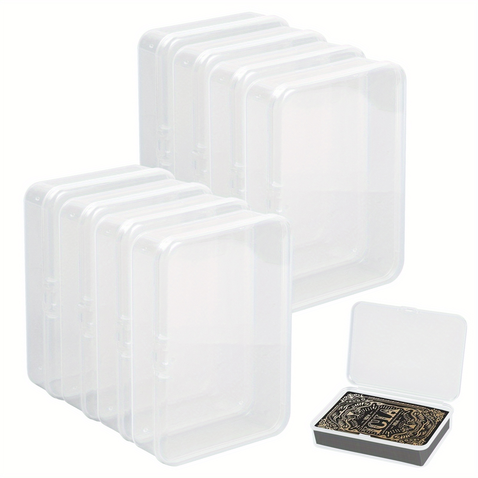 100pcs boîte de carte de stockage en plastique transparent pour