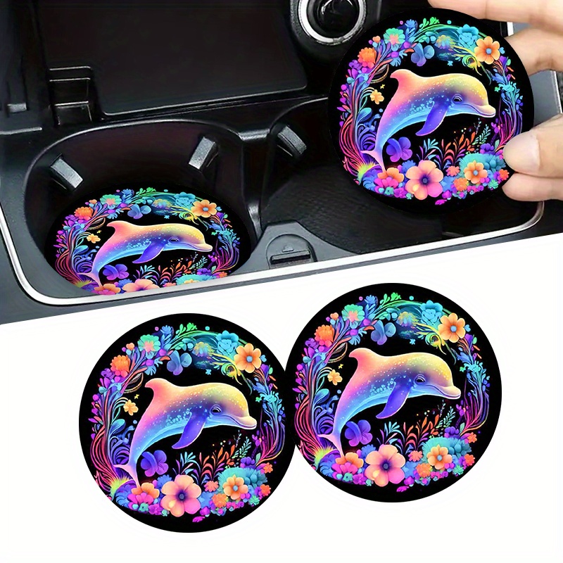 Colored Car Coasters Colorful Wreath Car Non slip Temu Canada