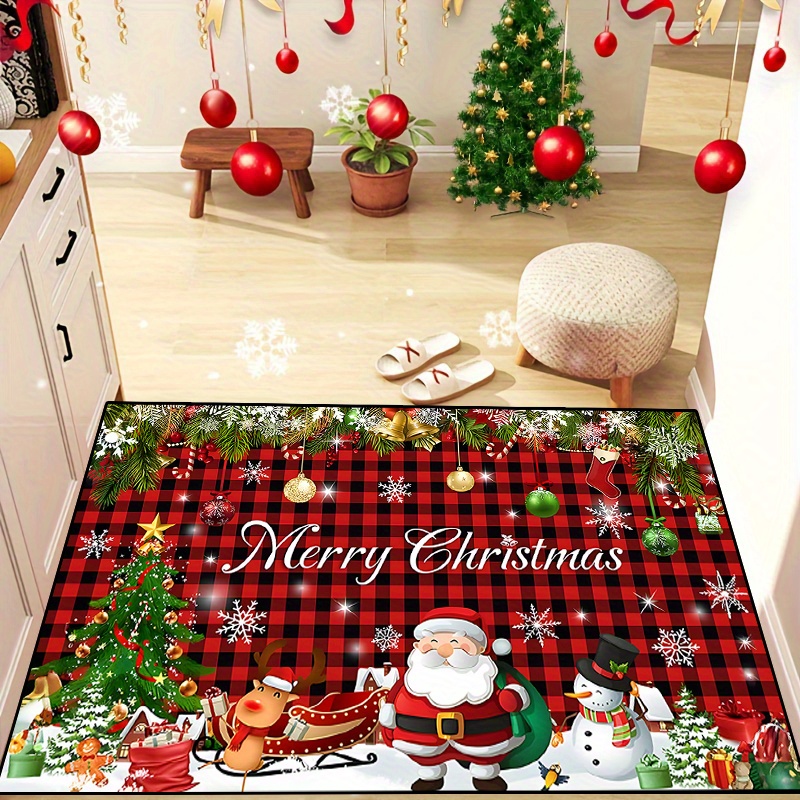 Alfombrilla de puerta de casa con letras navideñas, alfombrilla absorbente,  alfombrilla para el suelo de la cocina y la sala de estar Wmkox8yii  HFSH5699