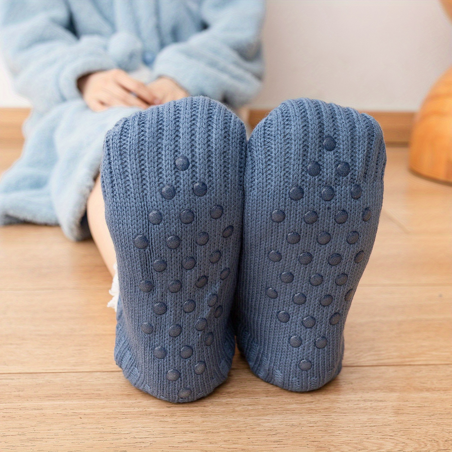 Big size Men's Knit Slipper Socks Warm Non-Slip Knitted Socks For Women &  Men