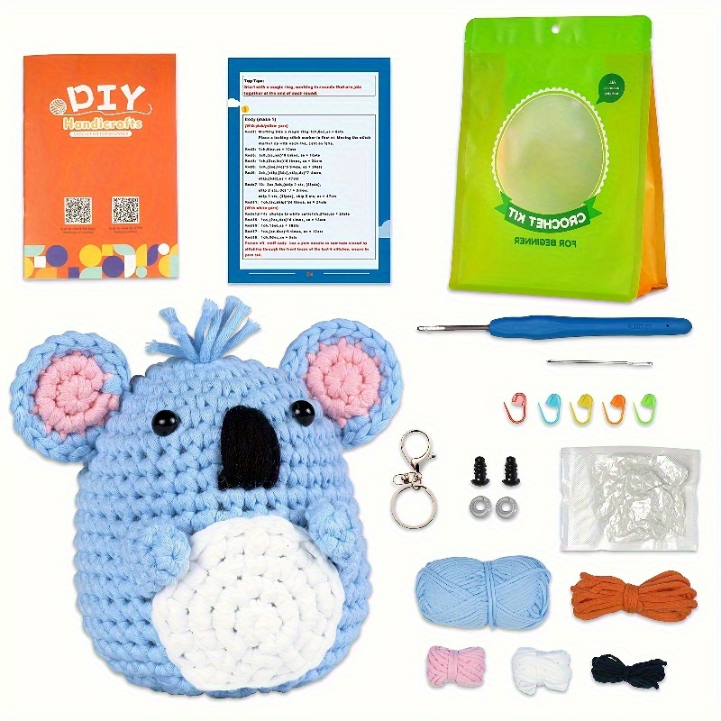 1PCS DIY Koala Animal Crochet Kit for Beginners Knitted Animal kit