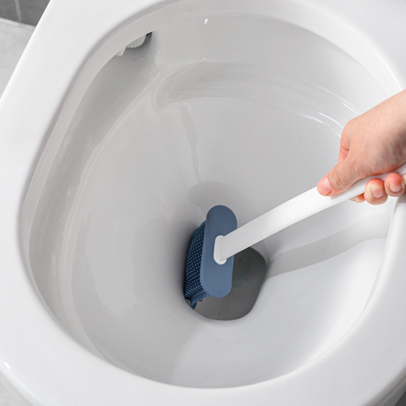 Scopino Wc In Silicone A Manico Lungo Parete 1 Pezzo Supporto, Setole  Morbide, Accessorio Essenziale Pulizia Bagno, Alta Qualità E Conveniente