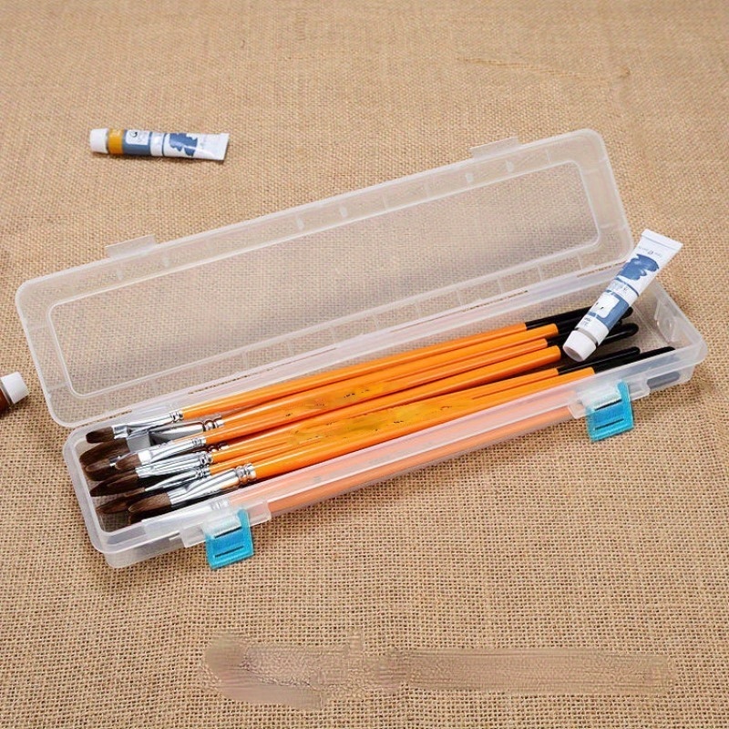 Extendable Plastic Brush Case Clear Paint Brush Holder Long
