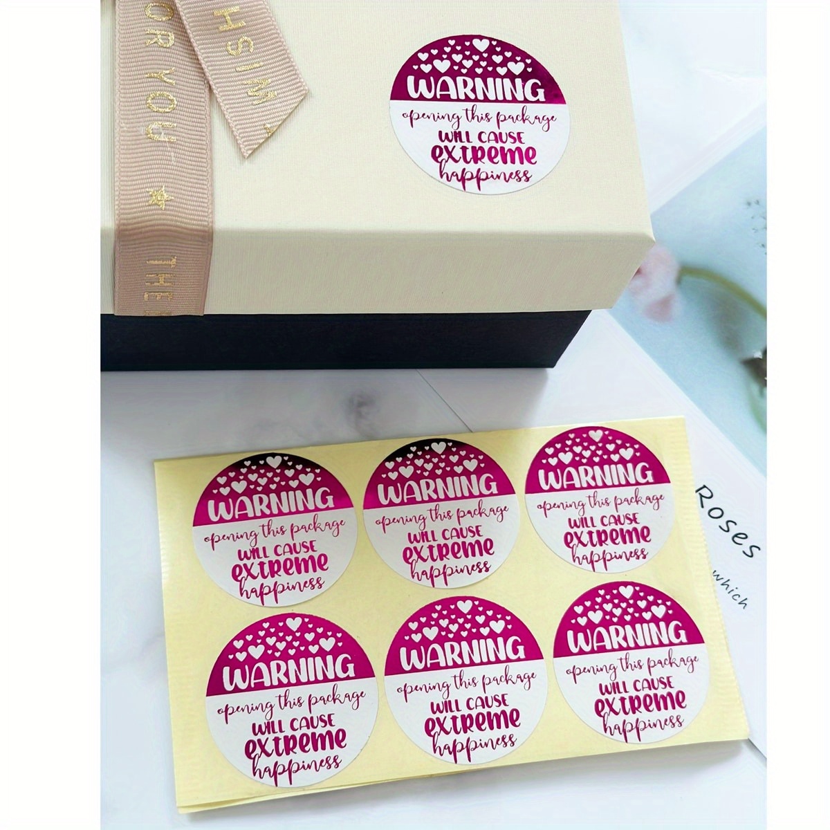 Funny Gift Wrap Stickers Warning Opening This Package Will - Temu