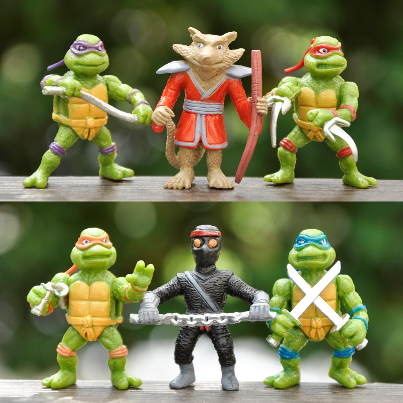 6pcs Teenage Mutant Ninja Turtles Action Figures Ornament Collectible Dolls  Toys Set Home Desktop Decoration Gifts For Kids Adults