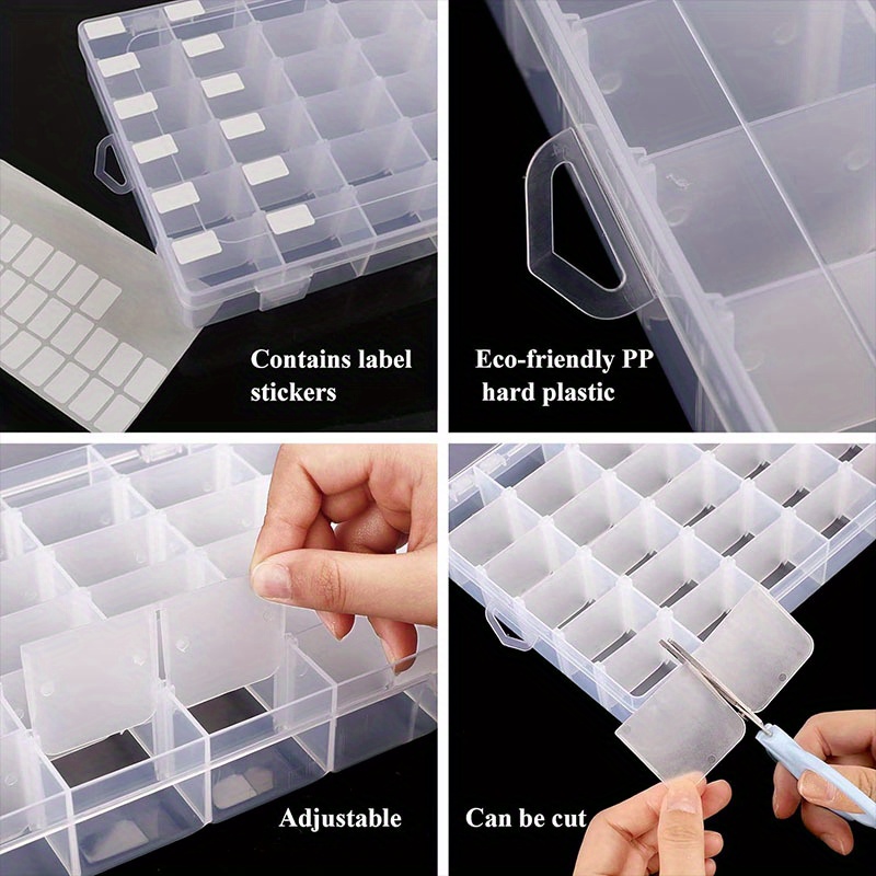 Beads Storage Box Label Stickers Clear Plastic Storage - Temu