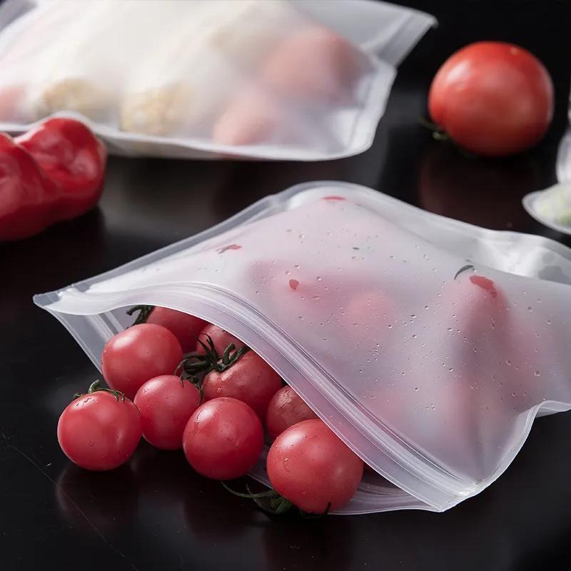 Freezer Food Storage Bags Resealable Silicone Kitchen Vacuum Fresh