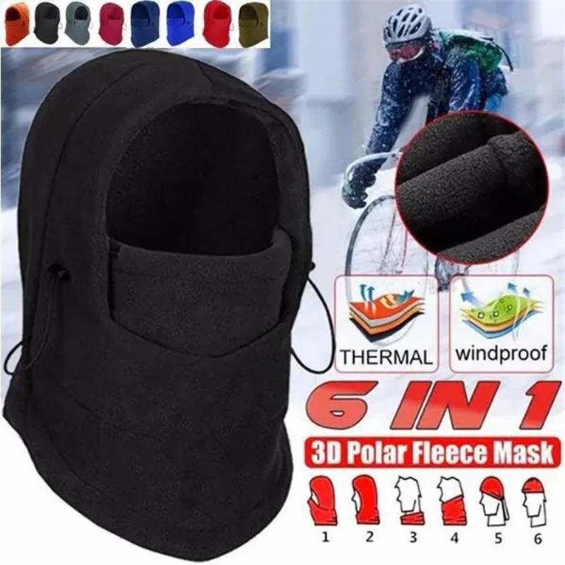

1pc Waterproof Thermal Fleece Balaclava Hat Hooded Neck Warmer Hiking Scarves For Hiking, Ideal Choice For Gifts