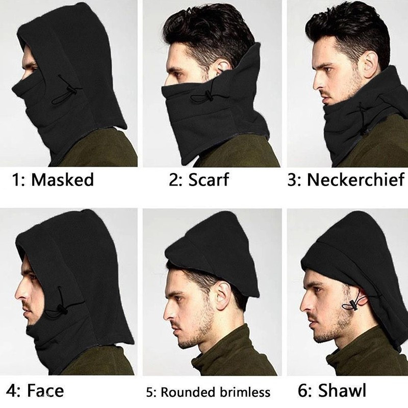 1pc Waterproof Thermal Fleece Balaclava Hat Hooded Neck Warmer Hiking Scarves For Hiking, Ideal choice for Gifts details 2