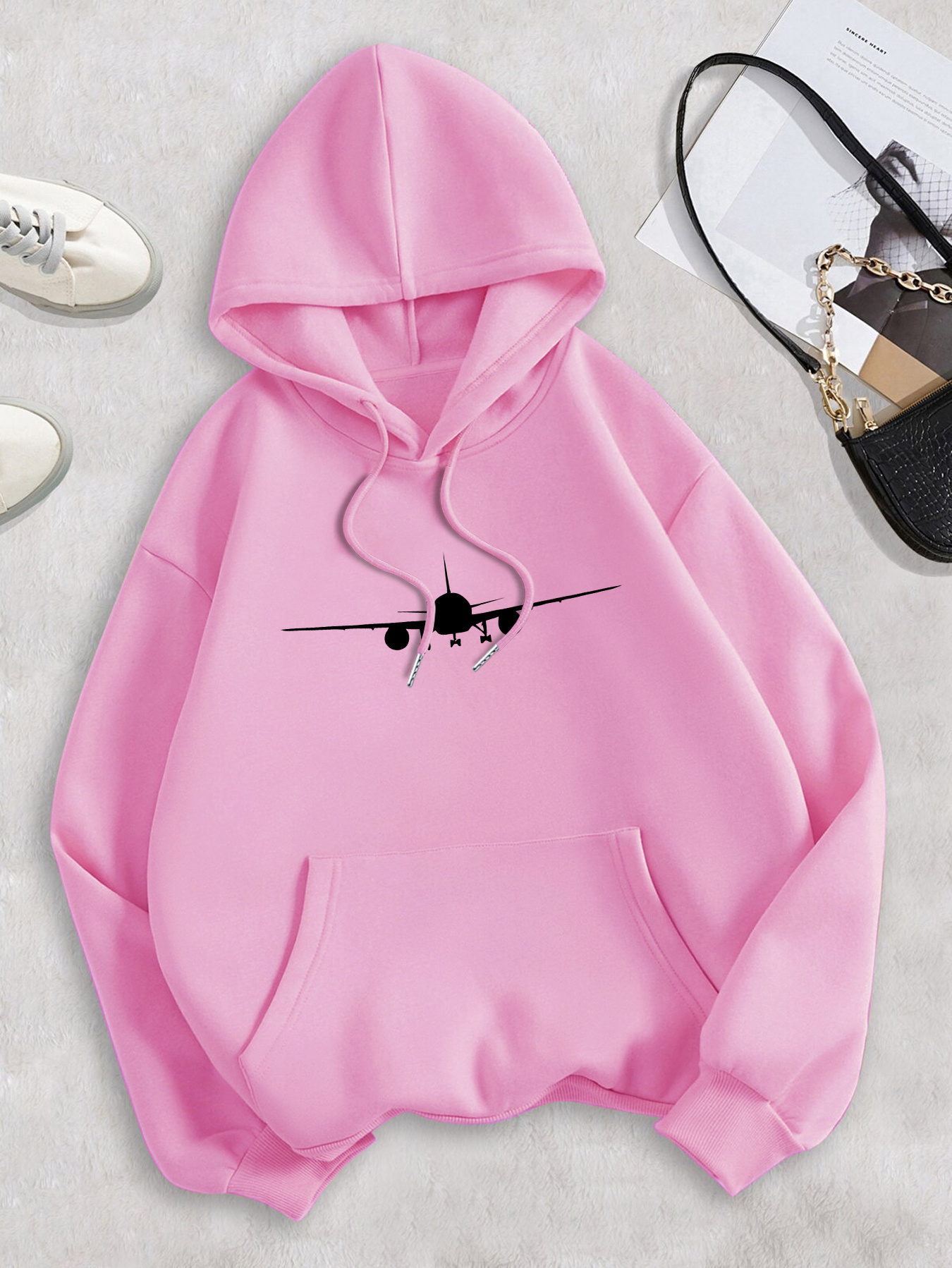  Plane Aircraft Airplane Jet Printed Hoodies for Men Women Long  Sleeve Sweatshirts Pullover Hooded Sweater : Sports & Outdoors