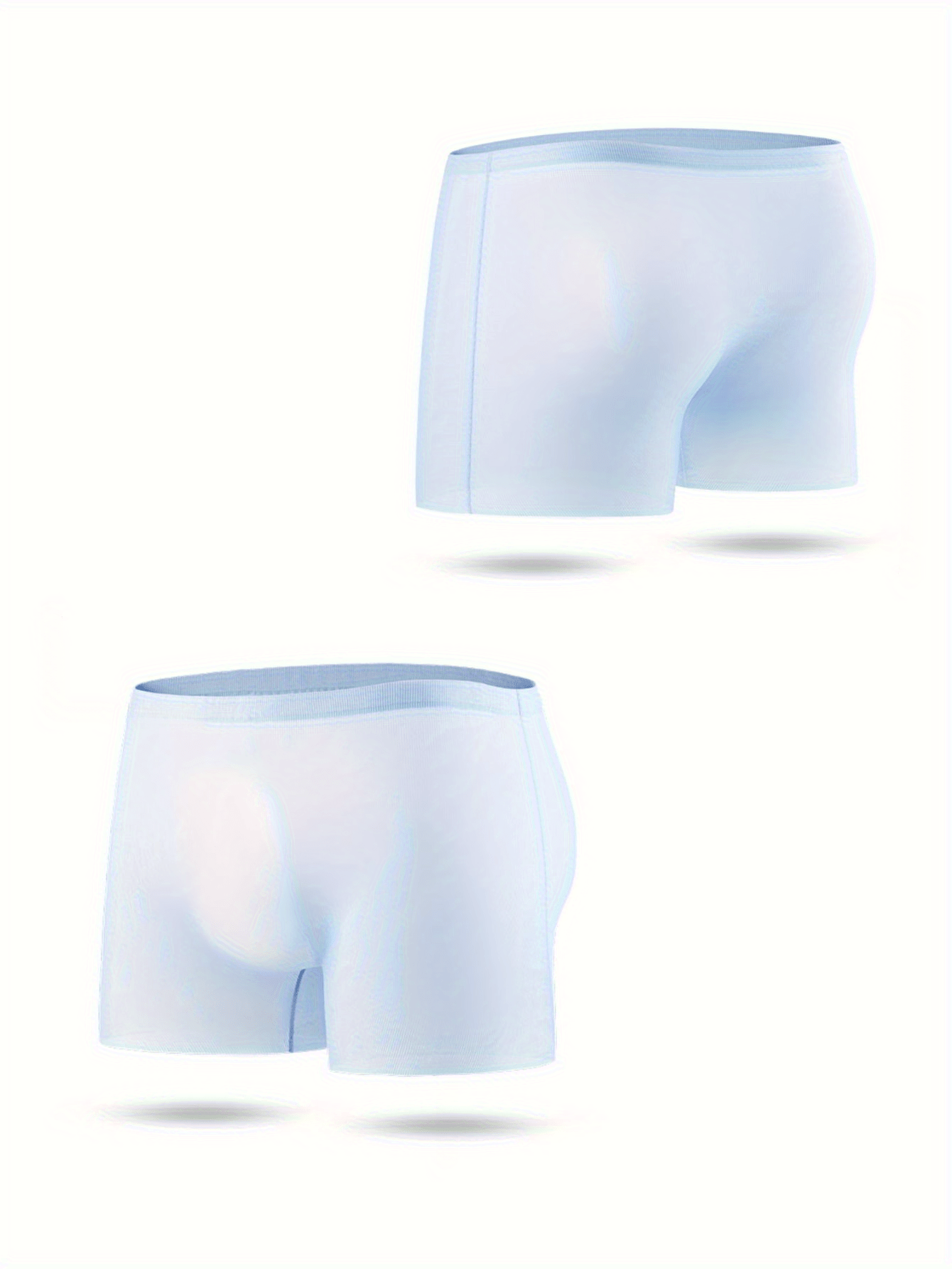 Men's Underwear Ice Silk Traceless Plain Color Semi sheer - Temu