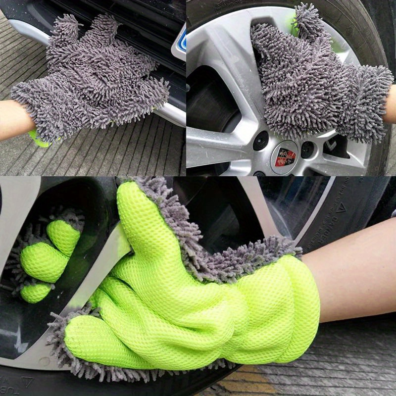 Microfiber Car Wash Gloves - Anti-scratch Cleaning & Care Tool For