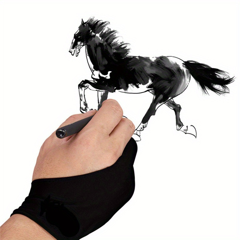 1pc Art Glove, Used For Drawing On Tablet Computers With A Free Size Art  Glove, With Two Fingers For Drawing Graphics, Suitable For Right Or Left  Hand