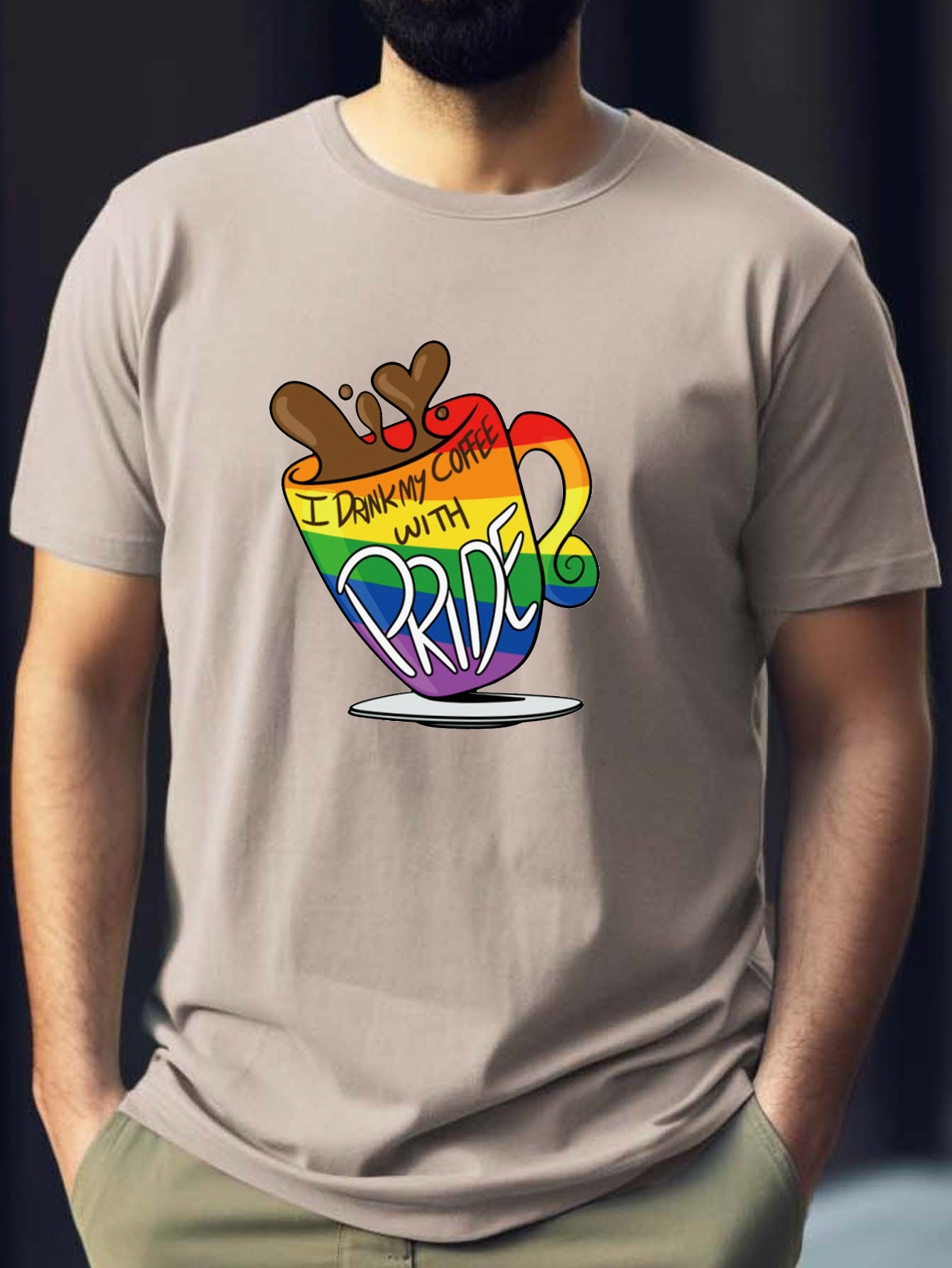 Men's regular shirt with multicolor letter print