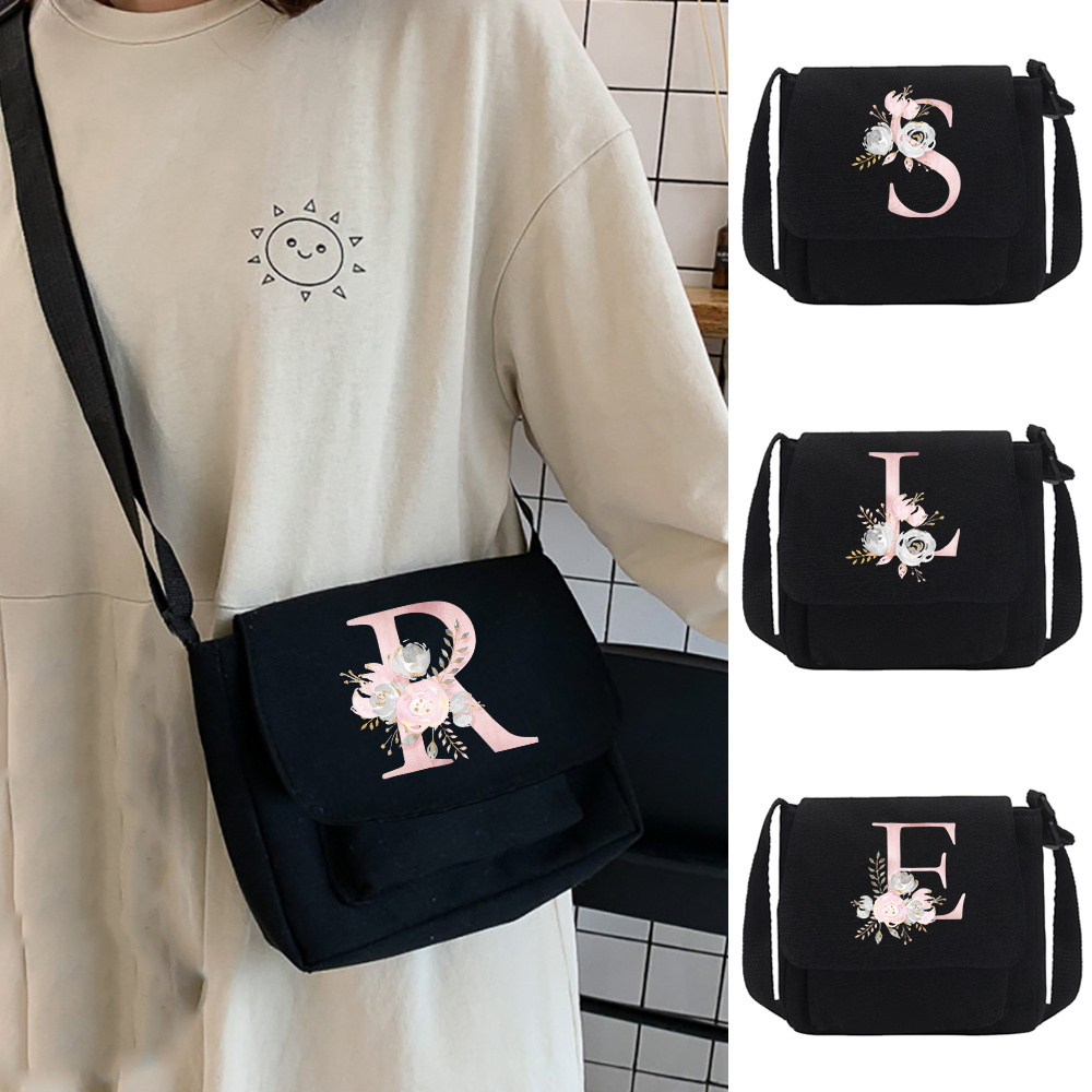 Casual Canvas Shoulder Hobo Bag, Letter Pattern Crossbody Bag, All-match  Retro Messenger Bag - Temu