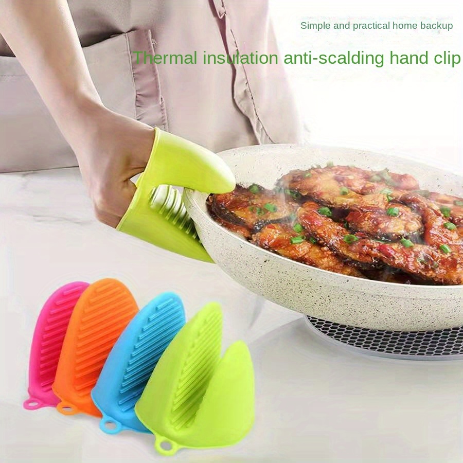 Silicone Pot Holders Silicone Hand Clip Solid Color Handle - Temu