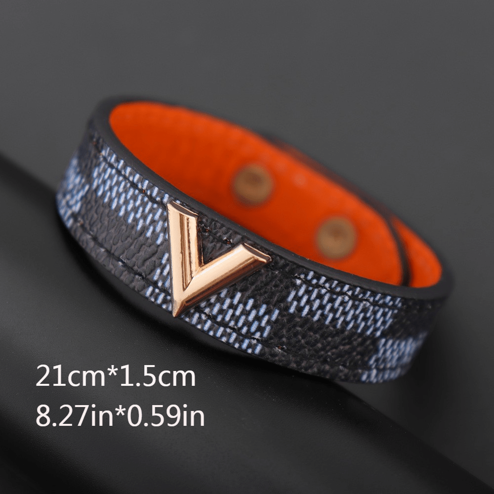 V-Shaped Leather Bracelet