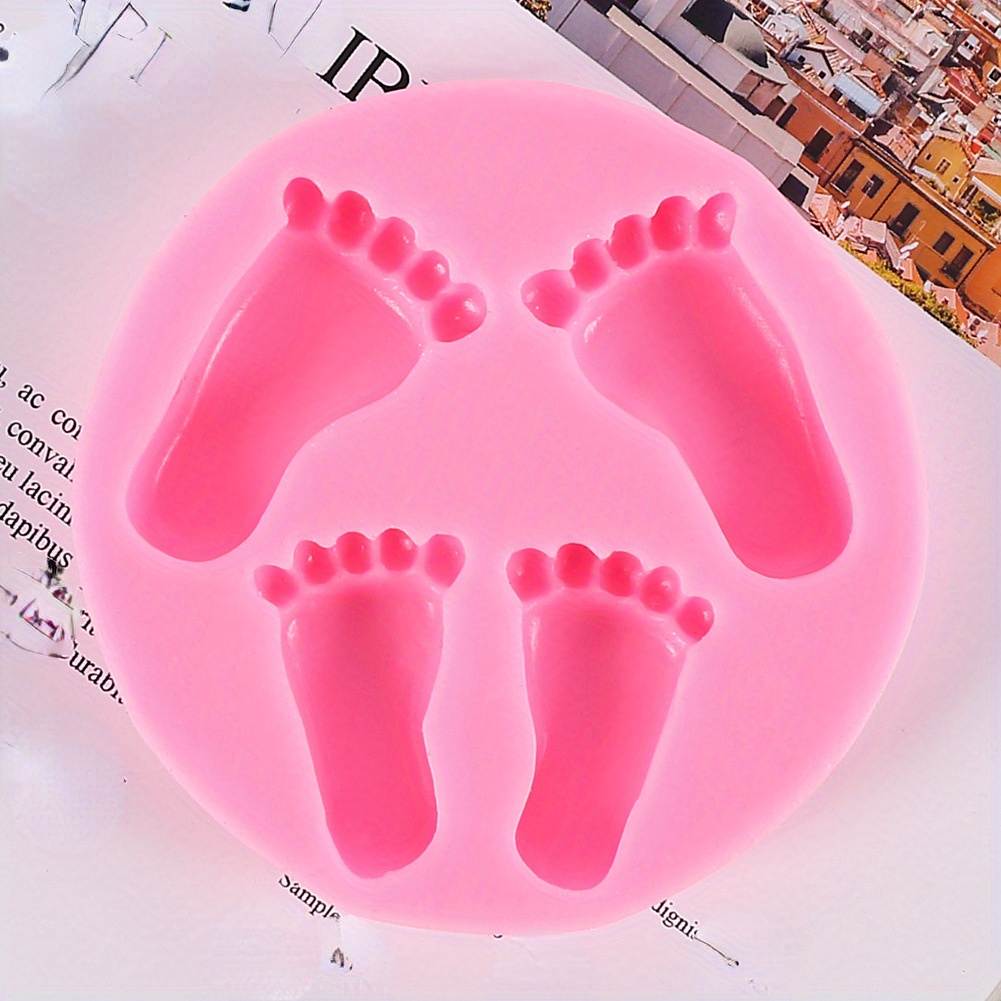 1pc Baby foot print Silicone Mold for DIY Fondant Molds baby