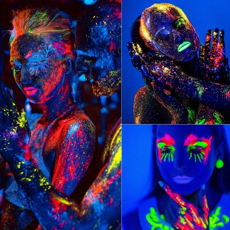 Brilla En Oscuridad: Pintura Fluorescente Rostro Cuerpo Bajo - Temu