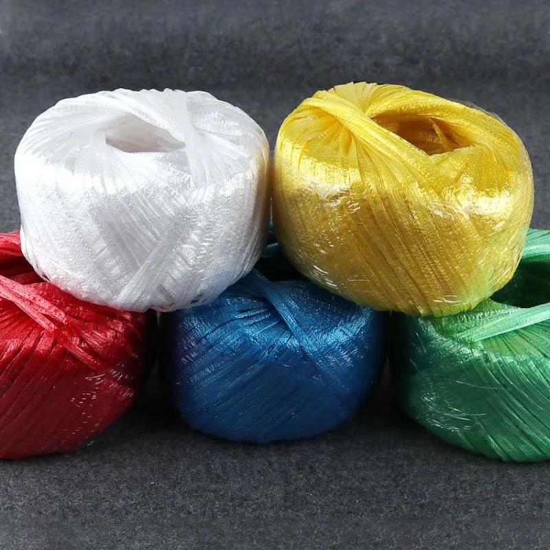 Plastic Straw Rope Tufted Silk Cord Packaging String Ball Colorful Binding  Ropes 