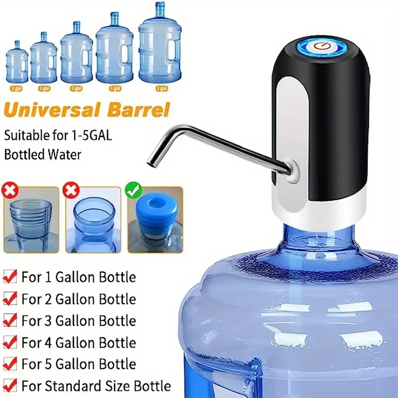 5 Gallon Water Bottle Pump Usb Charging Automatic Water - Temu
