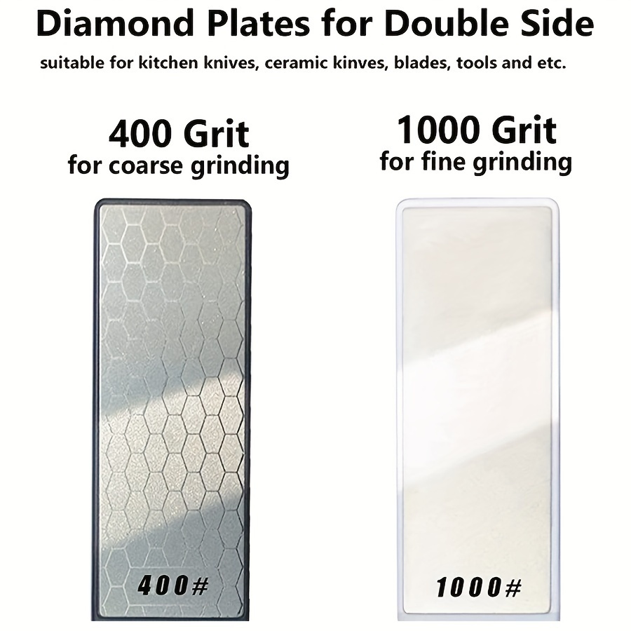 Diamond Sharpening Stone,400/1000 Grit Handheld Double-Sided Diamond  Sharpener 5 in 1 Honeycomb Surface Knife Sharpener Plate Whetstone with  Ceramic 