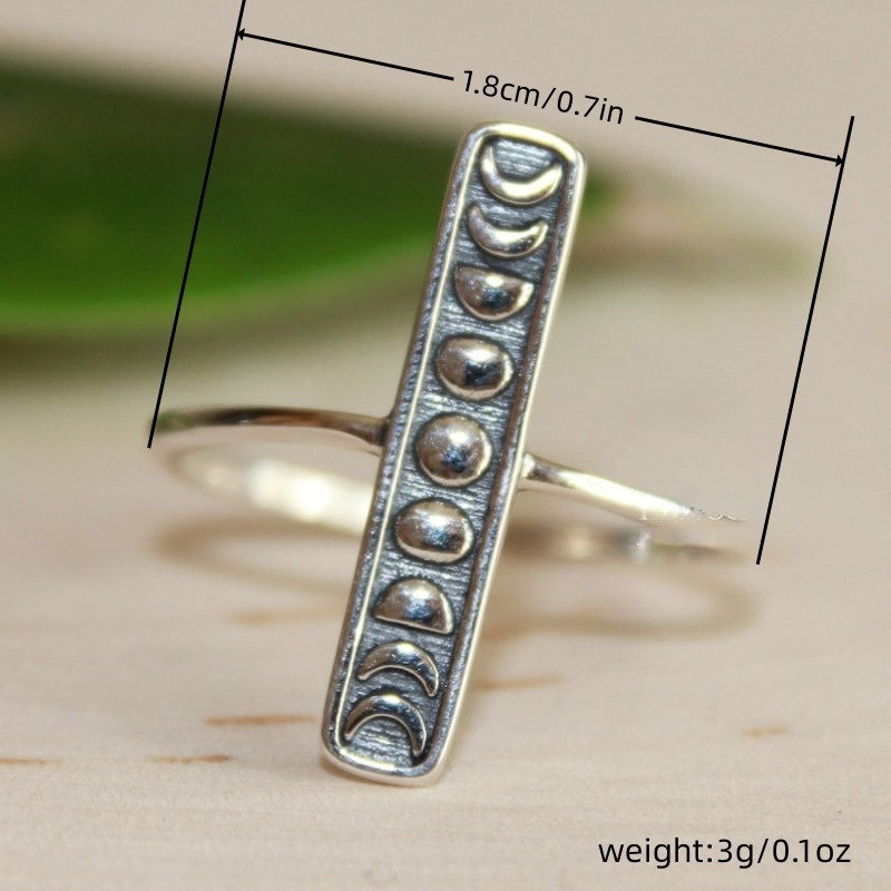 simple bohemian silver plated moon ring womens daily gatherings party holiday gift for eid ramadan
