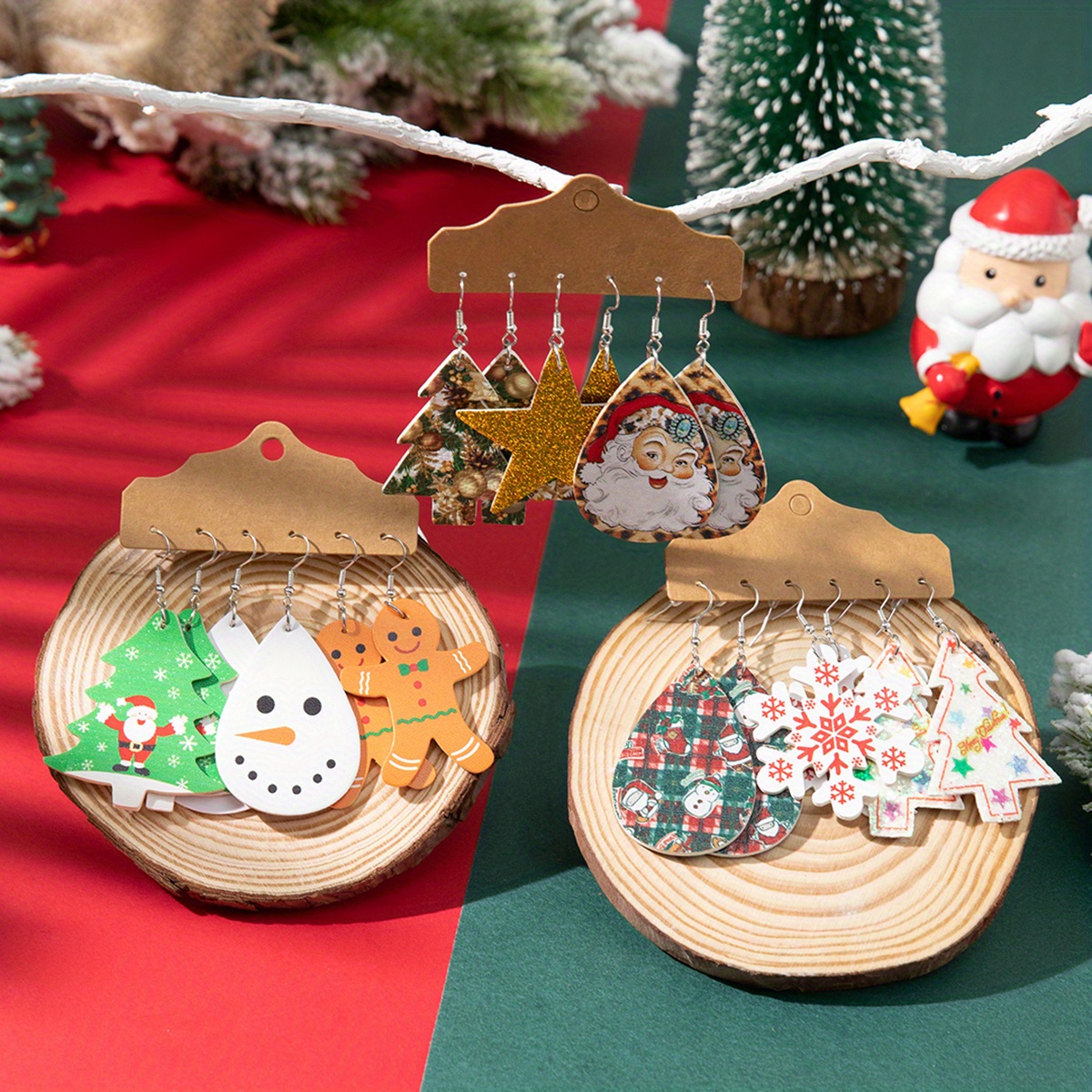 Pendientes Navideños Para Mujer - Diseño árbol De Navidad Con Nieve Y Regalos, Ligeros Y Cómodos