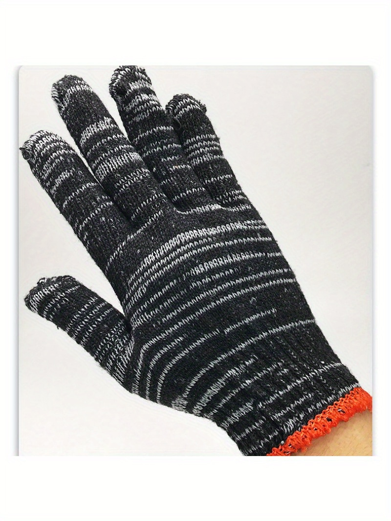 Labor Protection Gloves, Wear-resistant Work Winter Thicker Thin Section Of  White Cotton Yarn, Cotton Thread Nylon Men Workers, Work On The Ground -  Temu