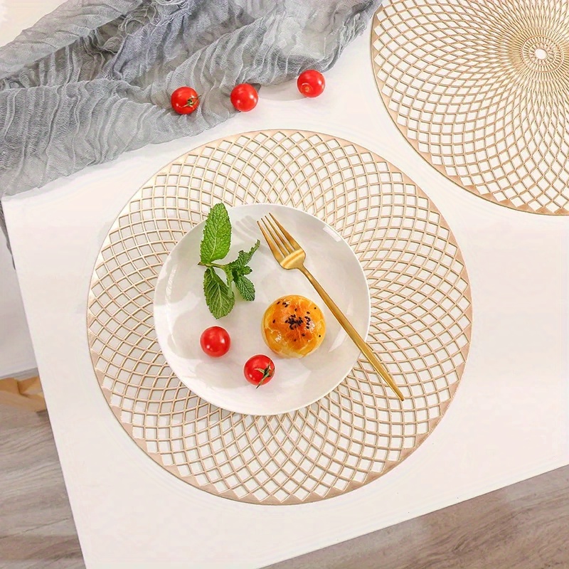 Round Plastic Placemat Leaf Shaped Pvc Dining Table Mat - Temu