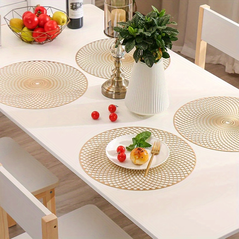 Round Plastic Placemat Leaf Shaped Pvc Dining Table Mat - Temu