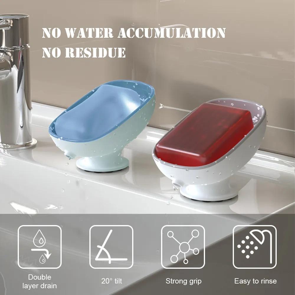 Multifunctional Plastic Bathroom Suction Storage Shelf With Double