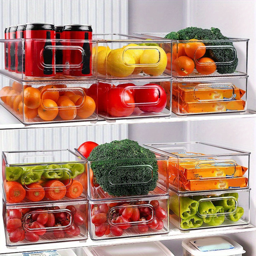 Boc Fruit Vegetable Organizer Tray Freezer Fridge Drawer Pantry Clear  Storage Rack 