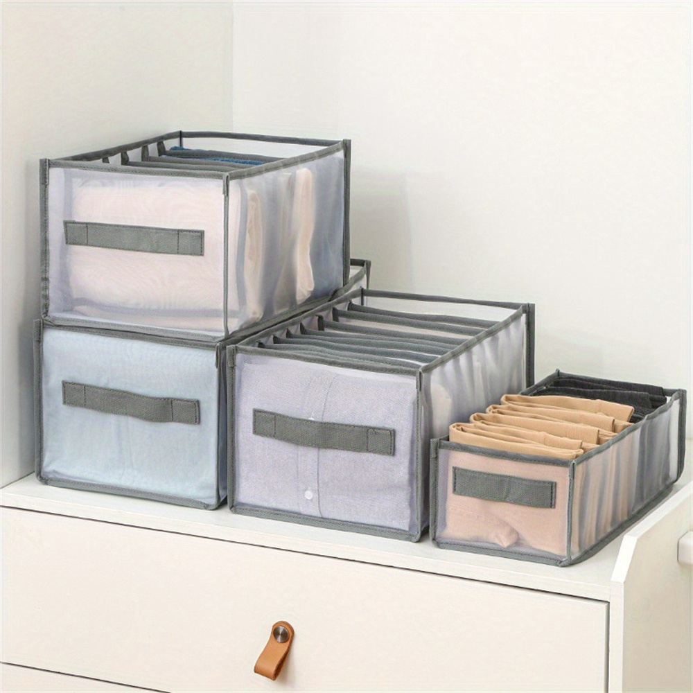 

1pc Wardrobe Clothes Organizer, For Folded Clothes 7/9 Grids With Handle, Closet Organizers And Storage