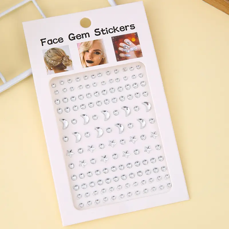 Face Decoration Self-adhesive Stickers Water Drops Pearl Stars Moon Gem  Stickers Suitable For Face, Eyebrows, Nails, Ears, Rhinestone Decorative  Stickers, Shop The Latest Trends