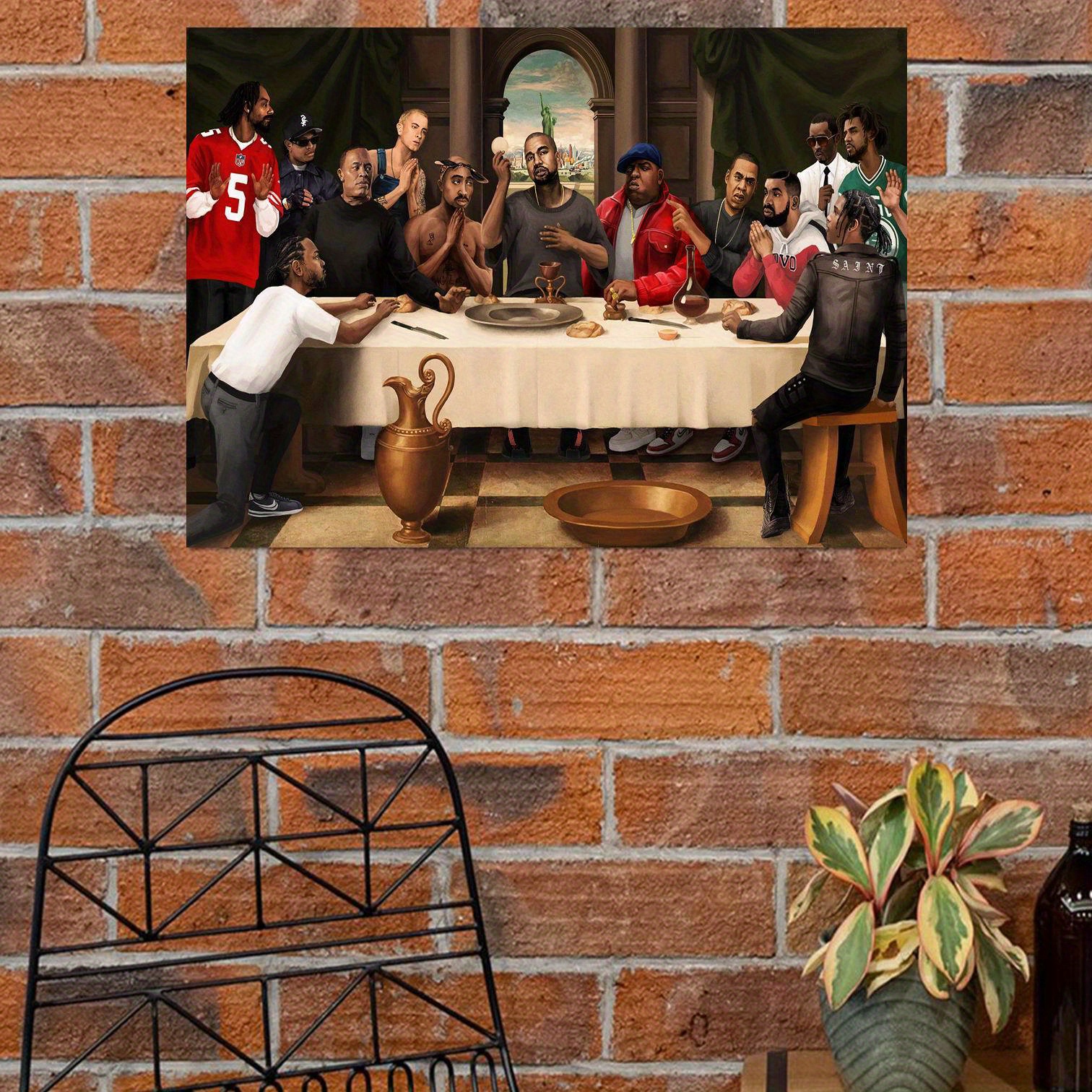 Canvas Poster Modern Art Last Supper Hip hop Music Rapper - Temu