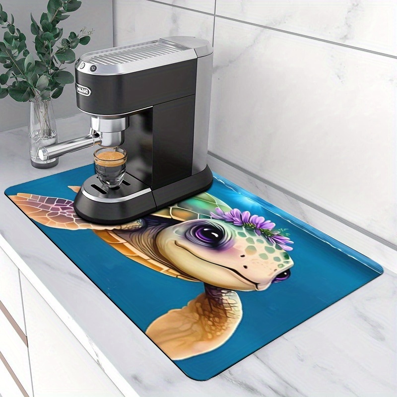 Large Water Absorbent Kitchen Draining Pad Coffee Machine Dish Plate Quick  Drying Diatom Mud Mat Kitchen