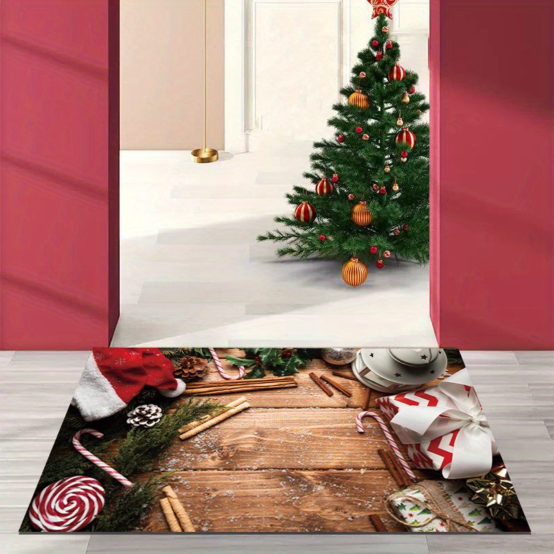 1pc Alfombra De Navidad Alfombra De Baño Suave De Navidad - Temu