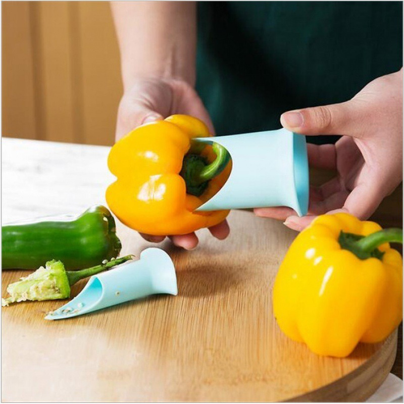 2 Pcs Pepper Cutter Corer Slicer Tools Kitchen Vegetable Tomato Fruit  Random