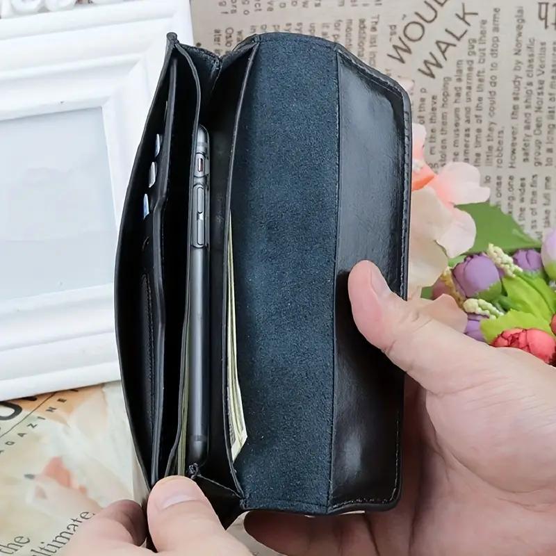 Genuine Leather Credit Card Holder, Multi Card Slots Coin Purse, Portable  Zipper Card Wallet - Temu