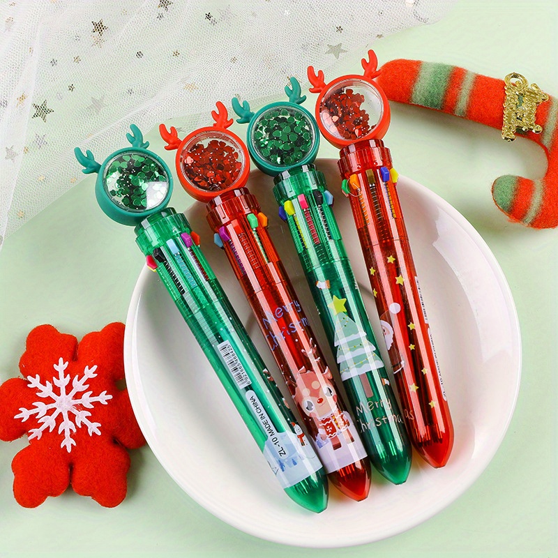 1pc Christmas Gift Ballpoint Pen For Students Children, Colorful