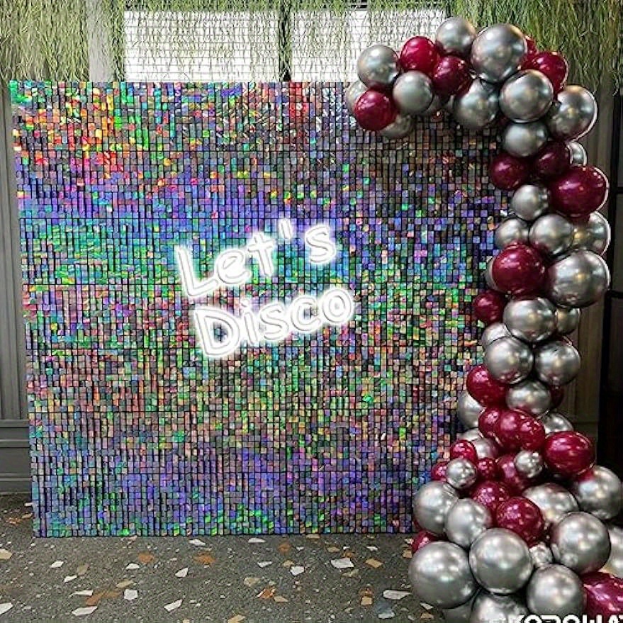 Disco Foil Curtain Silvery Metallic Backdrop Birthday Temu Australia