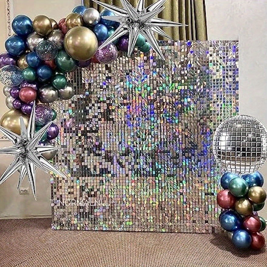 Disco Foil Curtain Silvery Metallic Backdrop Birthday Temu Australia