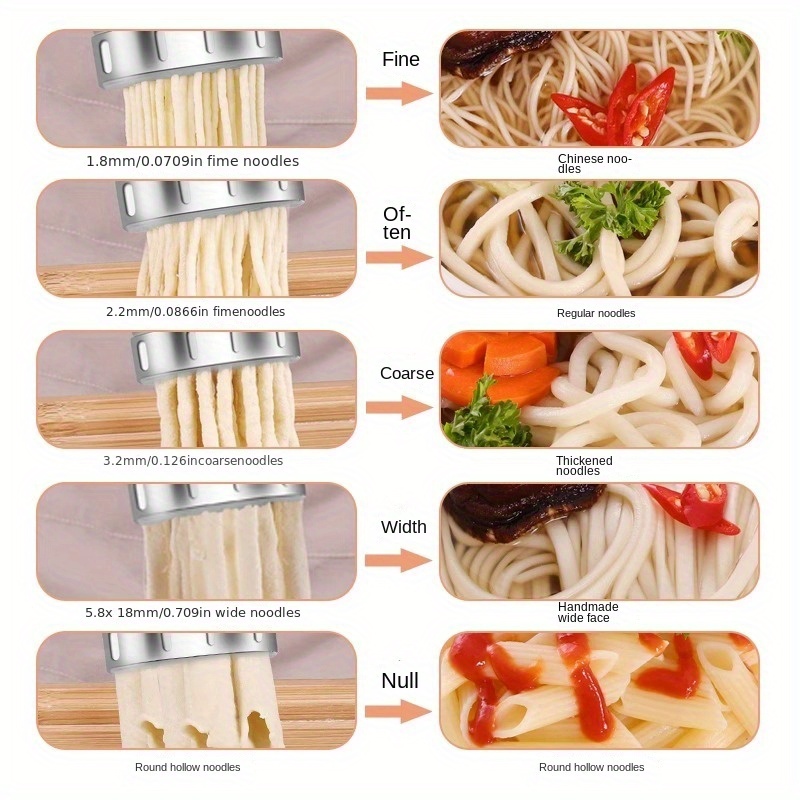 1 Set, Pasta Maker Machine, Stainless Steel Manual Noodles Press Machine  Pasta Maker, With Noodle Mould, Manual Hand Twist Pasta Maker, For Homemade  P