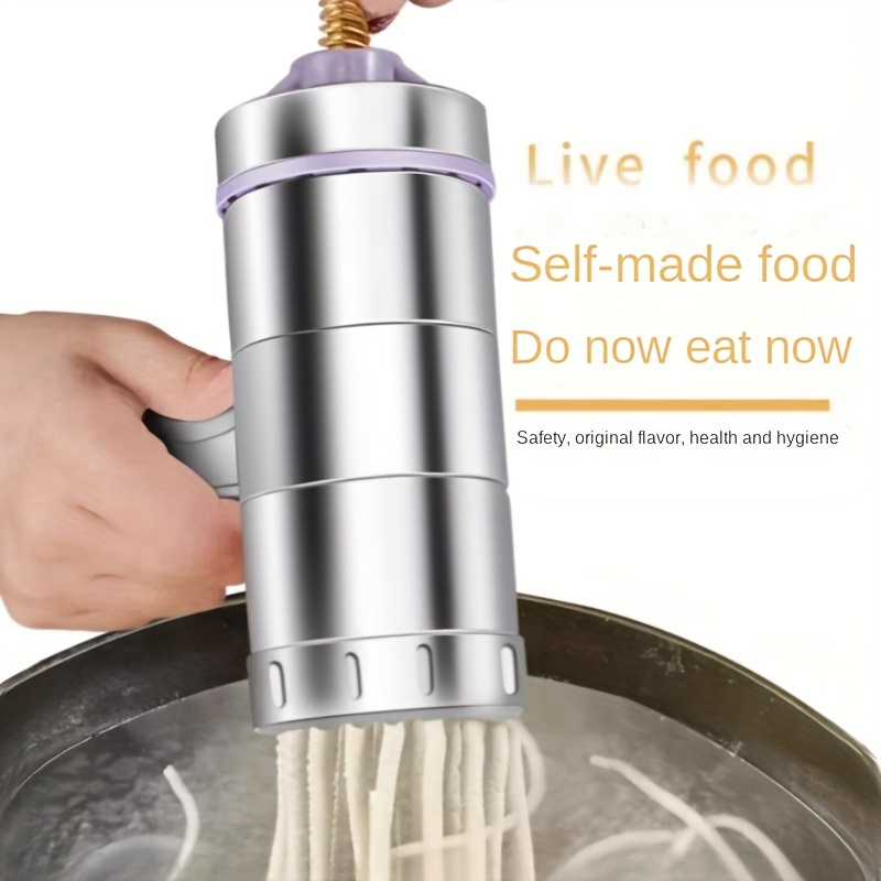 Manual Noodle Maker Stainless Steel Press Pasta Spaghetti Machine Hand  Squeezing Noodles Machine 5 Mould Home Kitchen Tools