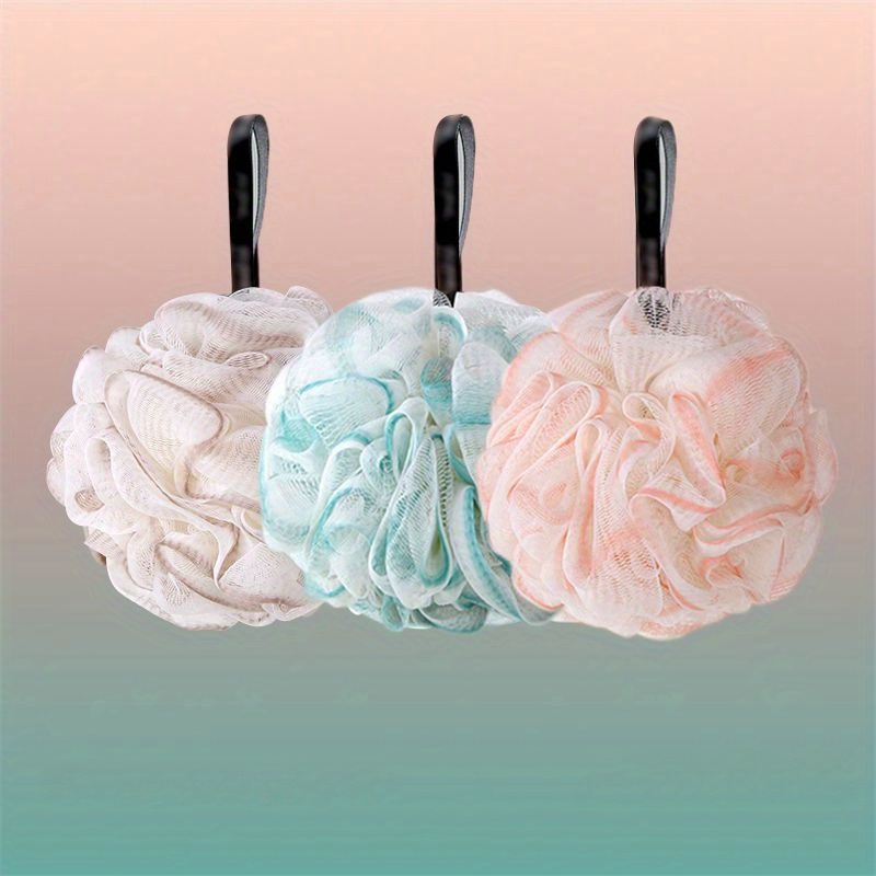 Exfoliating Home Spa Shower Loofah Puffs Sponge Bath Ball Temu New